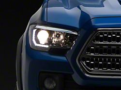Factory Style LED DRL Projector Headlights; Black Housing; Clear Lens (16-23 Tacoma)