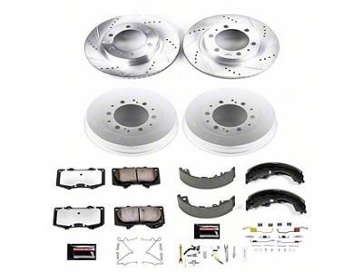 PowerStop Z36 Extreme Truck and Tow 6-Lug Brake Rotor and Pad Kit; Front and Rear (05-23 Tacoma)