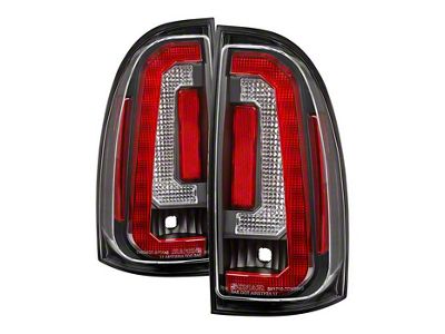 LED Tail Lights; Black Housing; Clear Lens (05-15 Tacoma w/ Factory Halogen Tail Lights)