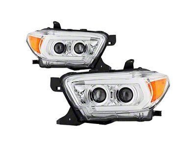 Sequential Turn Signal Projector Headlights; Chrome Housing; Clear Lens (16-18 Tacoma TRD)