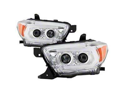 Sequential Turn Signal Projector Headlights; Chrome Housing; Clear Lens (16-18 Tacoma SR5)