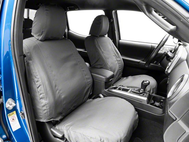 Covercraft Seat Saver Polycotton Custom Front Row Seat Covers; Charcoal (14-21 Tundra w/ Bench Seat)