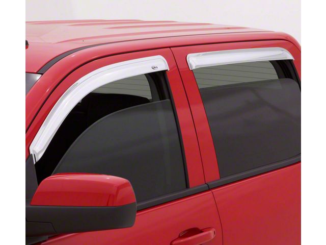 Window Deflectors; Front and Rear; Chrome (05-15 Tacoma Double Cab)