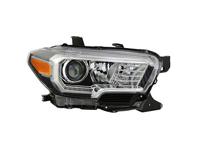OEM Style LED DRL Projector Headlight; Chrome Housing; Clear Lens; Passenger Side (16-22 Tacoma w/ Factory LED DRL)
