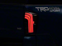 Light Bar Sequential LED Tail Lights; Black Housing; Clear Lens (16-22 Tacoma)