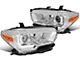 TRD Style Projector Headlights with DRL; Chrome Housing; Clear Lens (16-23 Tacoma w/ Factory LED DRL)