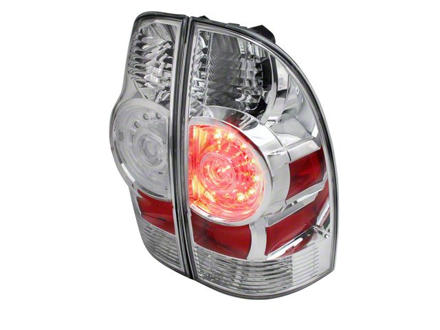 LED Tail Lights; Chrome Housing; Clear Lens (05-15 Tacoma w/ Factory Halogen Tail Lights)