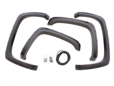 Elite Series Rivet Style Fender Flares; Front and Rear; Textured Black (16-23 Tacoma)