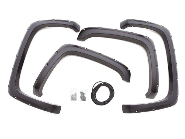 Elite Series Rivet Style Fender Flares; Front and Rear; Textured Black (16-23 Tacoma)