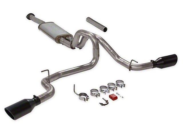 Flowmaster FlowFX Dual Exhaust System with Black Tips; Side Exit (16-22 3.5L Tacoma)