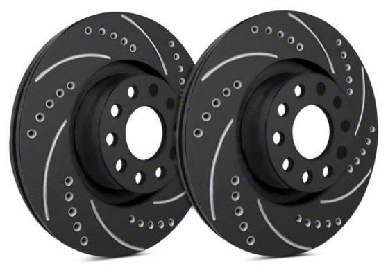 thumbnail image 2 of AM Autoparts Drilled & Slotted Brake Rotors – Front Pair – Jeep Cherokee, Grand Cherokee, Wrangler – G-Coated 2 of 2