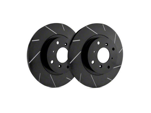 SP Performance Slotted Rotors with Black ZRC Coated; Rear Pair (07-18 Jeep Wrangler JK)