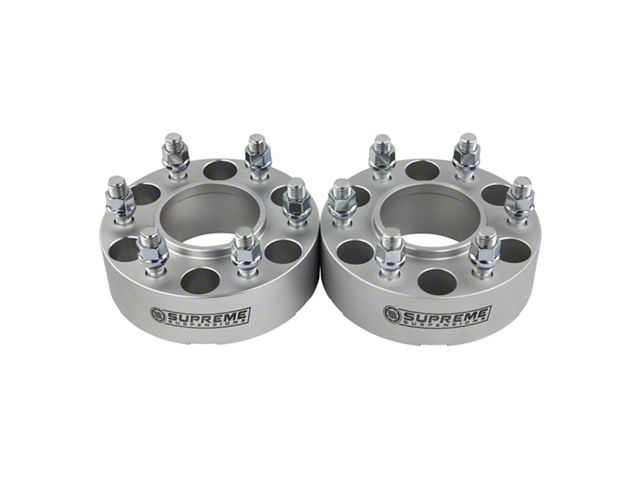 Supreme Suspensions 1.50-Inch Pro Billet Hub and Wheel Centric Wheel Spacers; Silver; Set of Two (05-15 Tacoma Pre Runner; 05-15 4WD Tacoma; 16-23 Tacoma)