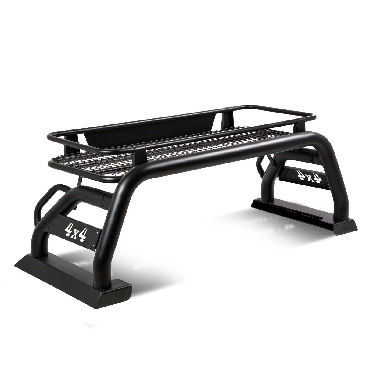 Roll Bar with Cargo Carrier Basket; Black (1623 Free