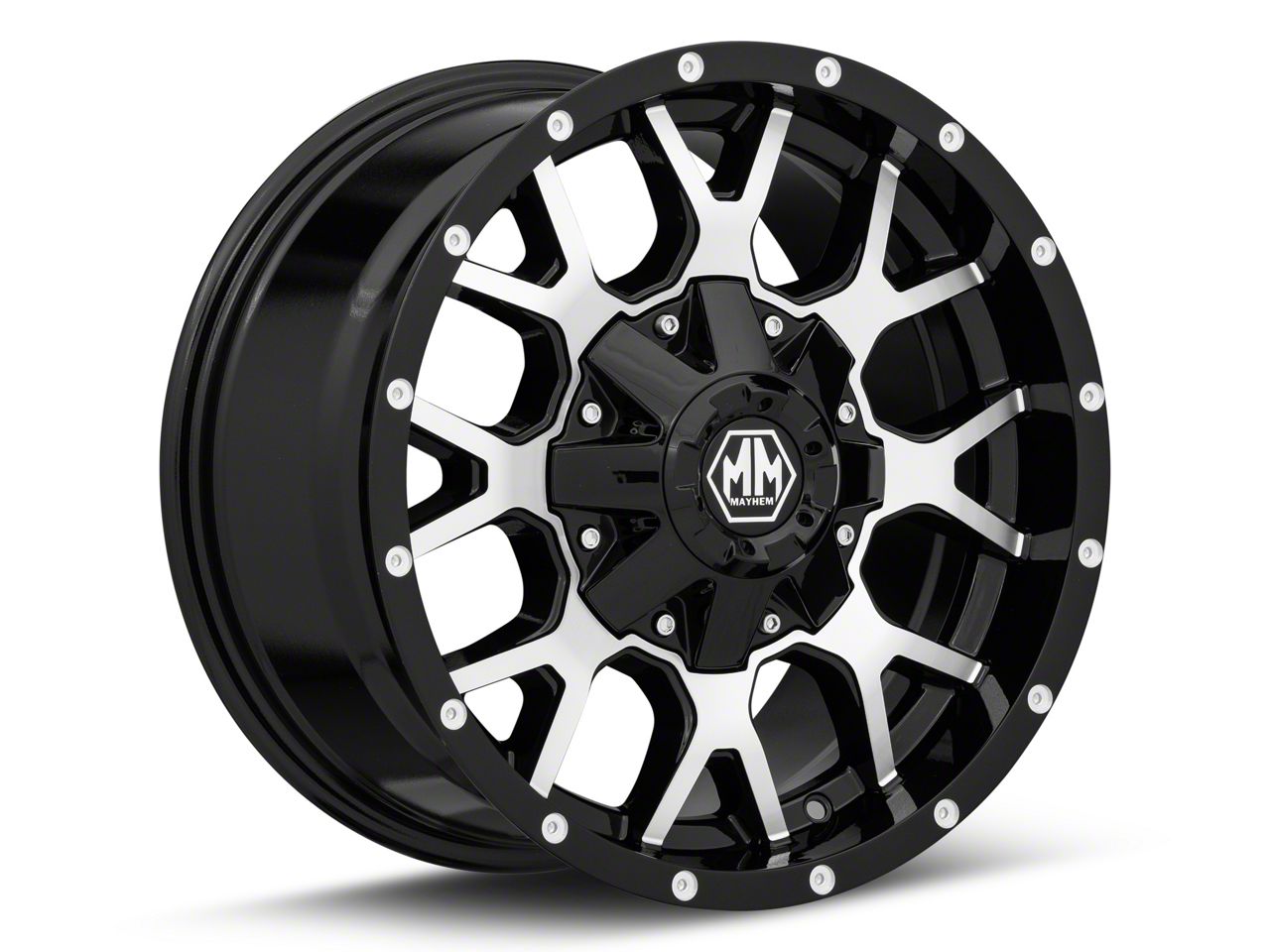 Mayhem Wheels Tacoma Warrior Black Machined 6-Lug Wheel; 18x9; 18mm ...