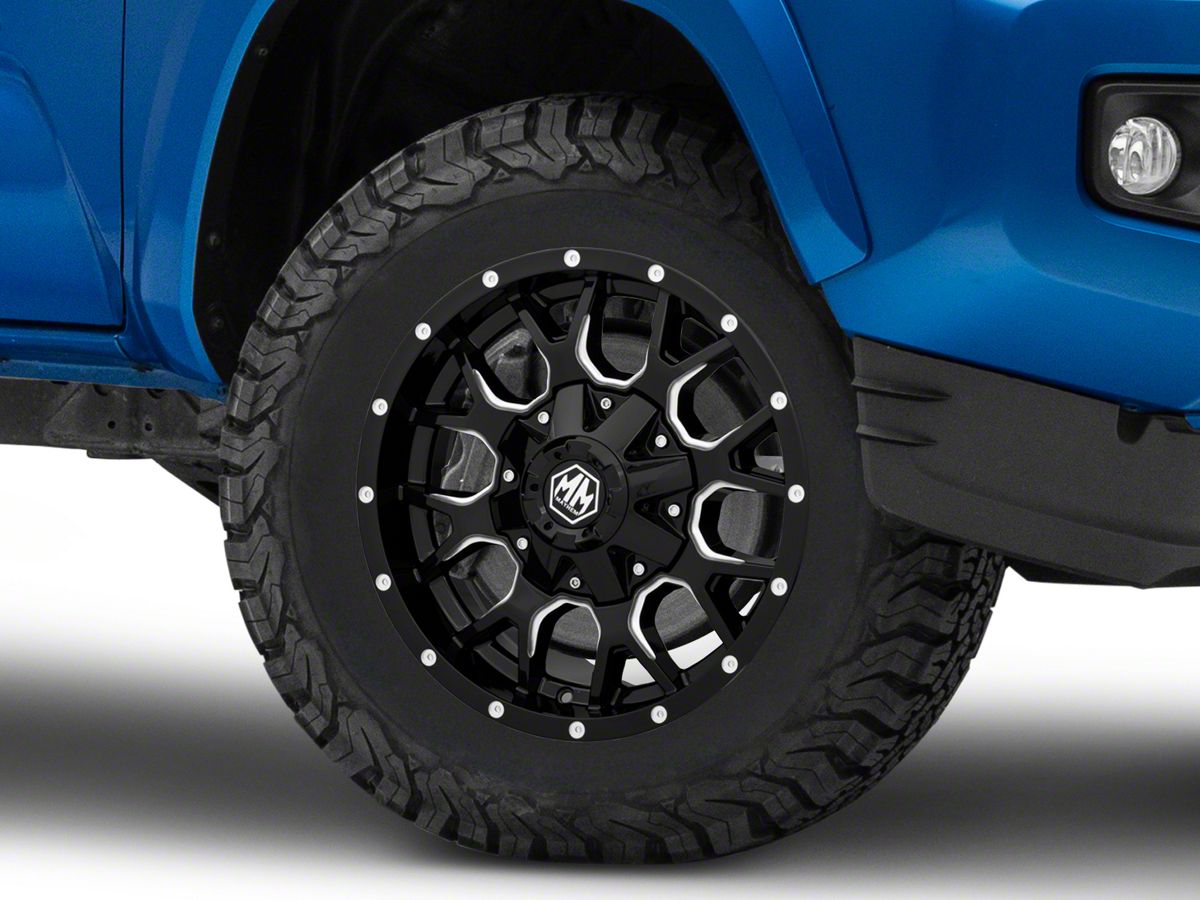 Mayhem Wheels Tacoma Warrior Black Milled 6-Lug Wheel; 17x9; 18mm