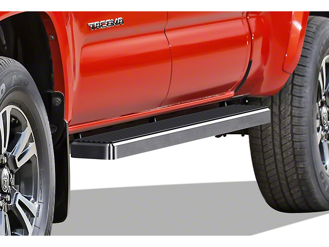 5-Inch iStep Running Boards; Hairline Silver (05-23 Tacoma Double Cab)