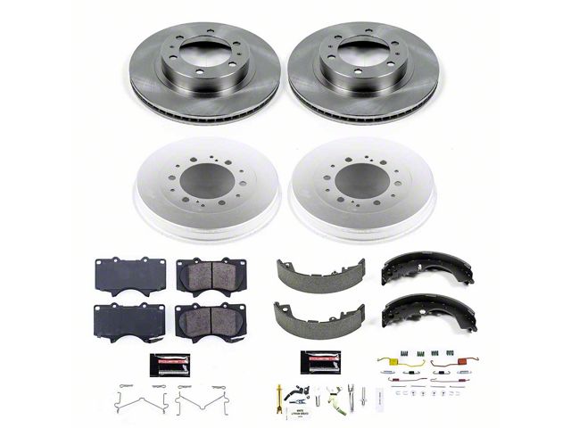 PowerStop OE Replacement 6-Lug Brake Rotor and Pad Kit; Front and Rear (05-23 Tacoma)