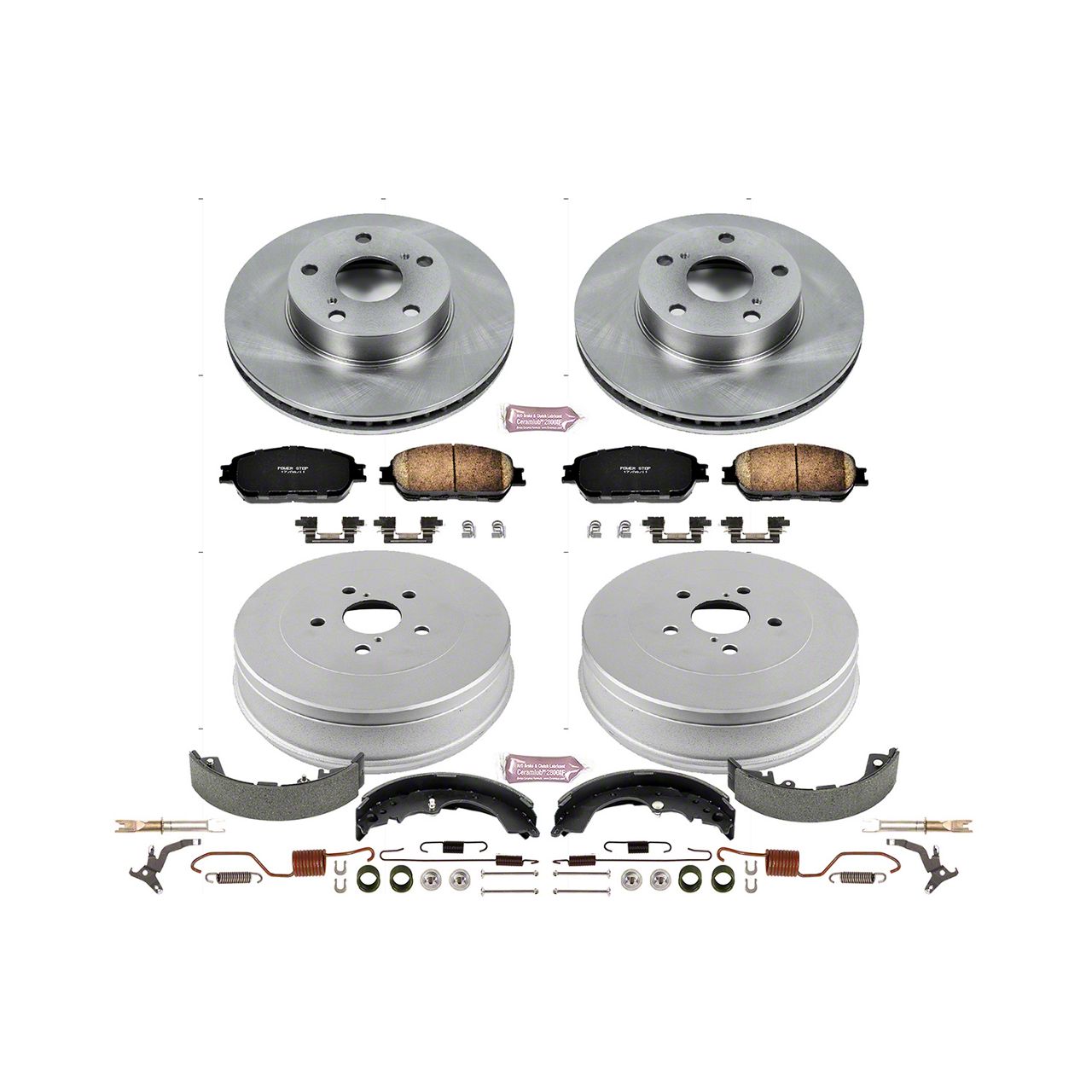 PowerStop OE Replacement 5-Lug Brake Rotor and Pad Kit; Front and Rear (05-15 Tacoma)