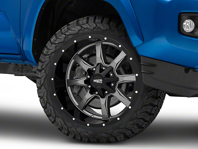 Moto Metal MO970 Gloss Gray with Gloss Black Lip 6-Lug Wheel; 20x10; -24mm Offset (16-23 Tacoma)