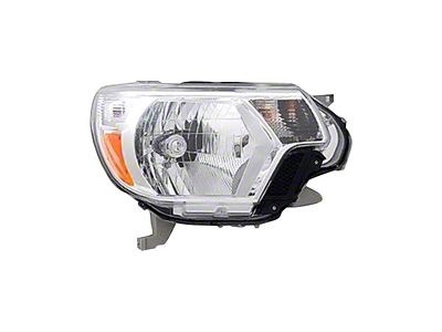 CAPA Replacement Halogen Headlight; Chrome Housing; Clear Lens; Passenger Side (12-15 Tacoma)