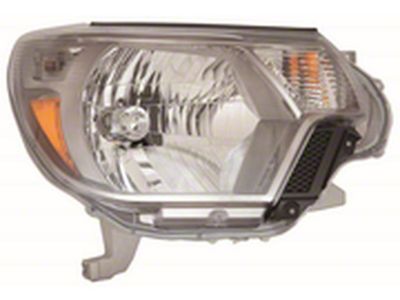 CAPA Replacement Halogen Headlight; Black Housing; Clear Lens; Passenger Side (13-15 Tacoma)