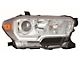 CAPA Replacement Headlight; Chrome Housing; Clear Lens; Passenger Side (16-18 Tacoma w/ Factory Halogen Headlights)