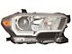 Replacement Headlight; Black Housing; Clear Lens; Passenger Side (16-18 Tacoma w/ Factory Halogen Headlights)