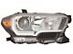 CAPA Replacement Headlight; Black Housing; Clear Lens; Passenger Side (16-18 Tacoma w/ Factory Halogen Headlights)