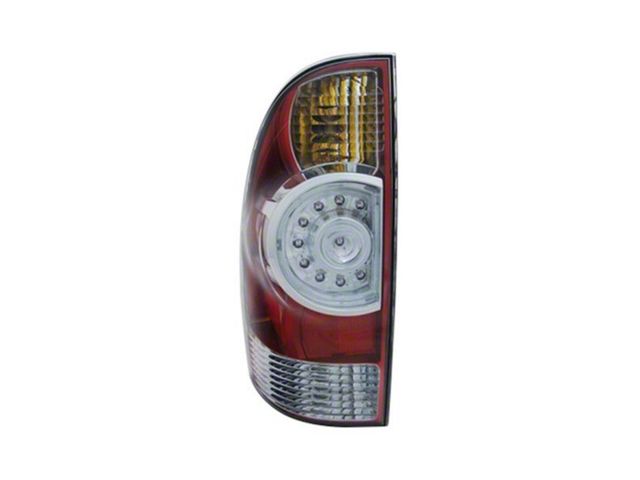 CAPA Replacement Tail Light; Chrome Housing; Red/Clear Lens; Driver Side (09-15 Tacoma)