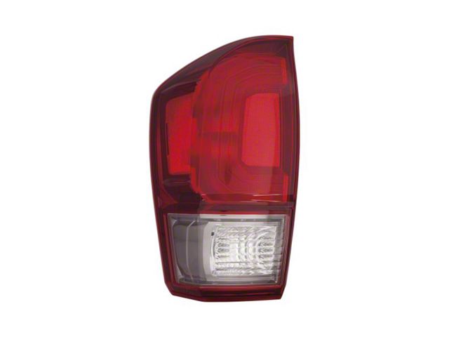 Replacement Tail Light; Chrome Housing; Red/Clear Lens; Driver Side (16-23 Tacoma TRD w/ Factory Halogen Tail Lights)