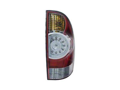 CAPA Replacement Tail Light; Chrome Housing; Red/Clear Lens; Passenger Side (09-15 Tacoma)
