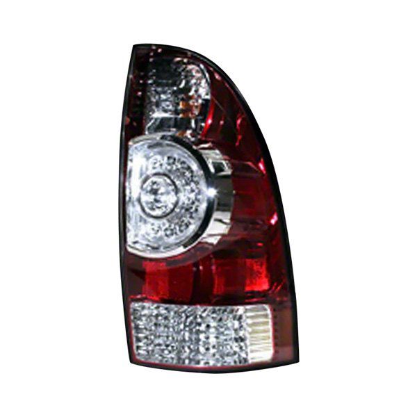 Replacement Tail Light; Chrome Housing; Red/Clear Lens; Passenger Side (05-15 Tacoma w/ Factory Halogen Tail Lights)