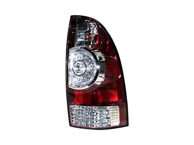 Replacement Tail Light; Chrome Housing; Red/Clear Lens; Passenger Side (05-15 Tacoma w/ Factory Halogen Tail Lights)