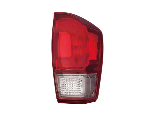 CAPA Replacement Tail Light; Chrome Housing; Red/Clear Lens; Passenger Side (16-23 Tacoma TRD w/ Factory Halogen Tail Lights)
