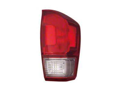 CAPA Replacement Tail Light; Chrome Housing; Red/Clear Lens; Passenger Side (16-23 Tacoma TRD w/ Factory Halogen Tail Lights)