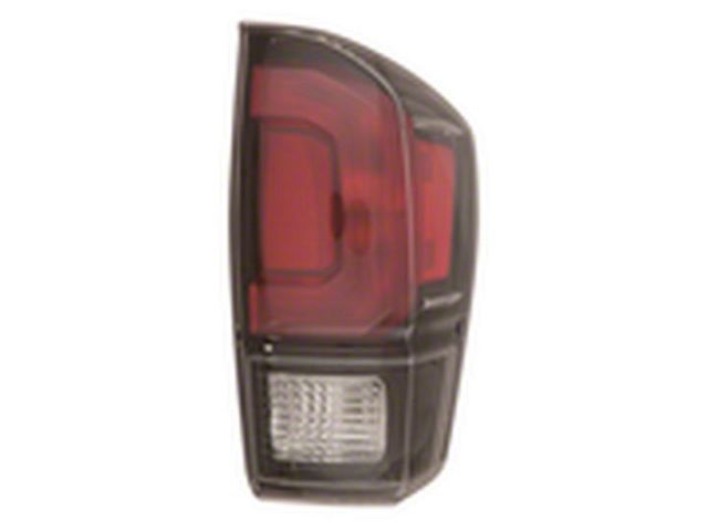 CAPA Replacement Tail Light; Black Housing; Red/Clear Lens; Passenger Side (16-23 Tacoma w/ Factory LED Tail Lights)