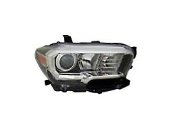 CAPA Replacement Halogen Headlight; Chrome Housing; Clear Lens; Passenger Side (18-23 Tacoma w/ Factory Halogen Headlights)