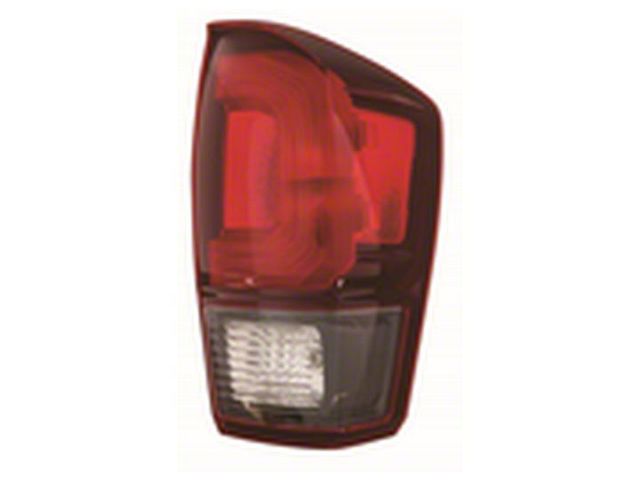 CAPA Replacement Tail Light; Black Housing; Red/Clear Lens; Passenger Side (18-23 Tacoma)