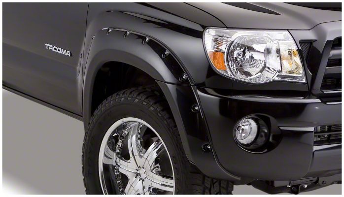 Bushwacker Pocket Style Fender Flares; Front and Rear; Matte Black (05-11 Tacoma w/ 6-Foot Bed)