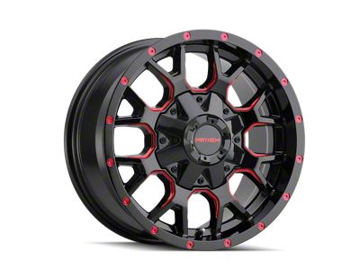 Mayhem Wheels Warrior Black with Prism Red 6-Lug Wheel; 20x9; 18mm Offset (22-24 Tundra)