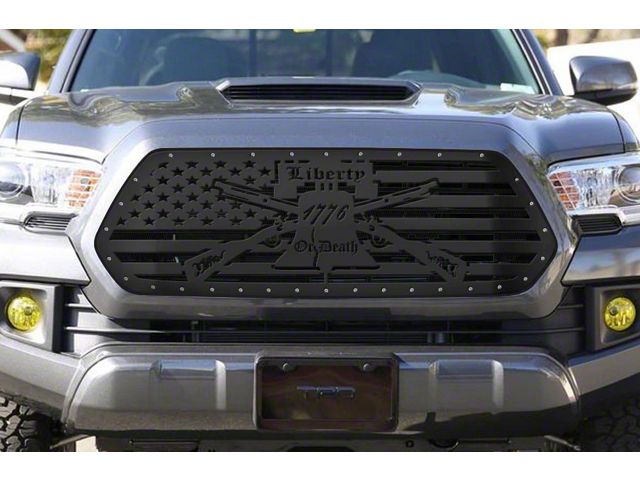 1-Piece Steel Upper Grille Overlay; Liberty or Death (16-17 Tacoma)