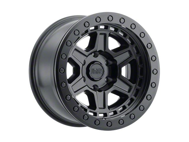 Black Rhino Reno Beadlock Matte Black with Black Bolts 6-Lug Wheel; 17x8.5; 0mm Offset (05-15 Tacoma)