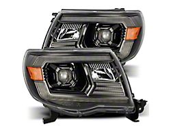 LUXX-Series LED Projector Headlights; Alpha Black Housing; Clear Lens (05-11 Tacoma w/ Factory DRL)