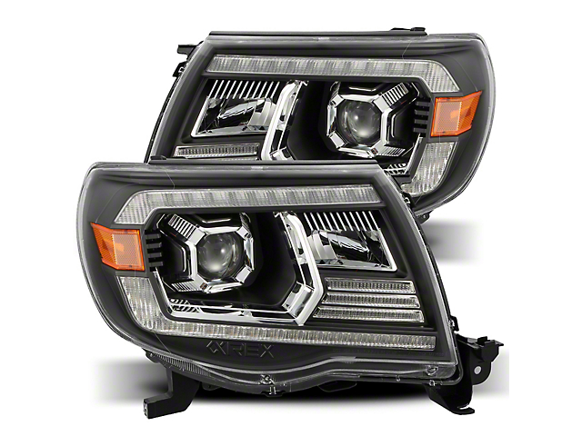 AlphaRex LUXX-Series LED Projector Headlights; Black Housing; Clear Lens (05-11 Tacoma w/ Factory DRL)