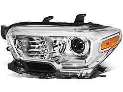 OE Style Headlight; Chrome Housing; Clear Lens; Driver Side (16-23 Tacoma w/ Factory Halogen DRL)