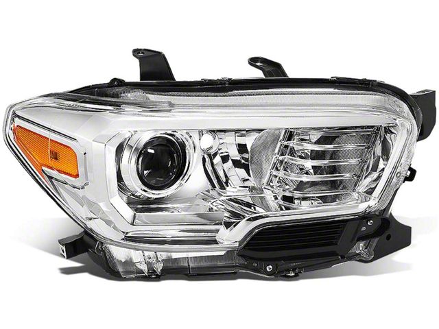 OE Style Headlight; Chrome Housing; Clear Lens; Passenger Side (16-23 Tacoma w/ Factory Halogen DRL)