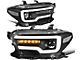 Sequential Turn Signal Projector Headlights with Clear Corners; Black Housing; Clear Lens (16-22 Tacoma w/ Factory Halogen DRL)