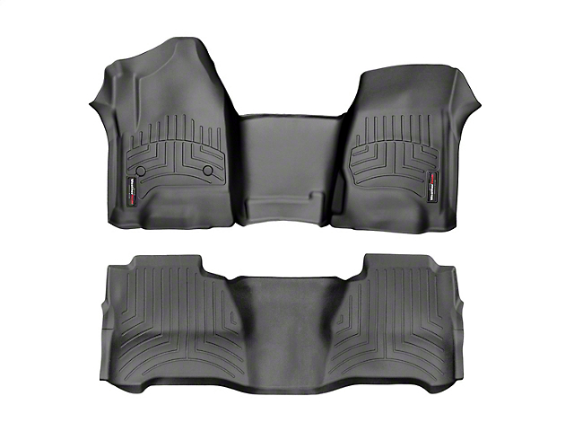 Weathertech DigitalFit Front and Rear Floor Liners; Black (16-17 Tacoma Double Cab w/ Manual Transmission)