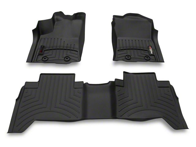 Weathertech DigitalFit Front and Rear Floor Liners; Black (18-23 Tacoma Double Cab w/ Automatic Transmission)